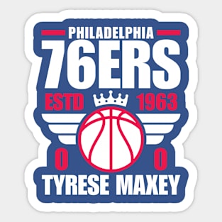 Philadelphia 76ERS Maxey 0 Basketball Retro Sticker